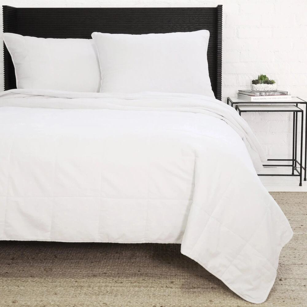 Pom Pom at Home Luxury Linen Queen Amsterdam Coverlet Genuine Quilt White $575